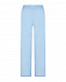 Голубые брюки с поясом на кулиске 120% Lino | Фото 5