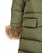 Зеленое пальто-пуховик с меховой отделкой IL Gufo | Фото 3