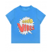 Голубая футболка с принтом &quot;GOOD VIBES&quot; Stella McCartney | Фото 1