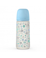 Бутылка Memories 360 мл с мягкой физиологической силиконовой соской, голубой