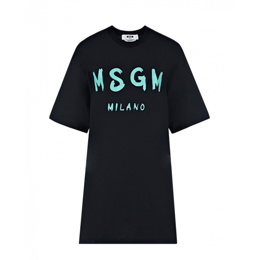 Черное платье-футболка MSGM | Фото 1