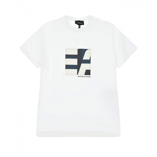 Белая футболка с логотипом в рамке Emporio Armani | Фото 1