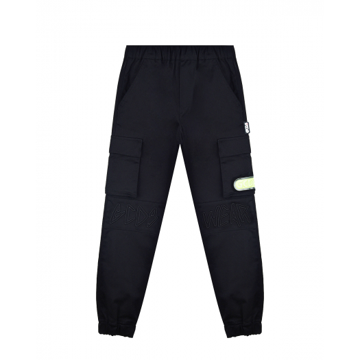 Черные брюки с карманами-карго GCDS | Фото 1