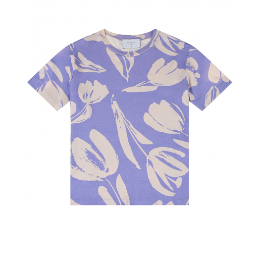 Сиреневая футболка с принтом &quot;тюльпаны&quot; Paade Mode | Фото 1