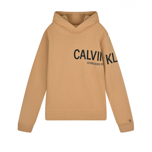 Толстовка-худи песочного цвета Calvin Klein | Фото 1