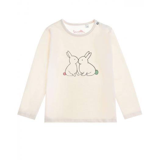 Толстовка с принтом &quot;Кролики&quot; Sanetta Kidswear | Фото 1