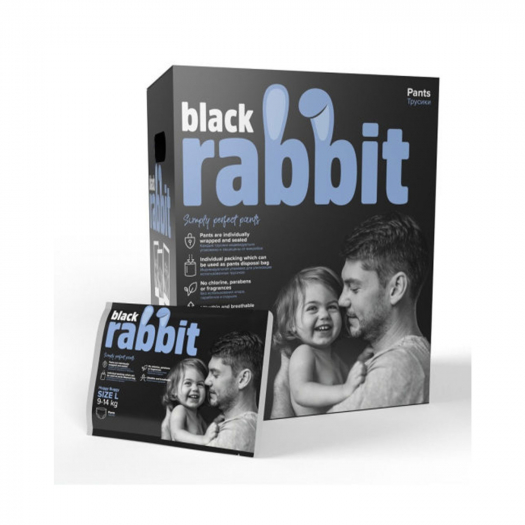 Трусики -подгузники, 9-14 кг L, 32 шт Black Rabbit | Фото 1