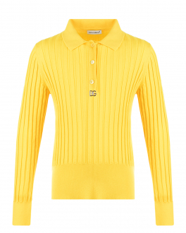Желтый джемпер с воротником-поло Dolce&Gabbana Желтый, арт. L5KWG8 JACNL A0177 | Фото 1