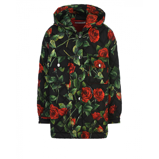Куртка с принтом &quot;розы&quot; Dolce&Gabbana | Фото 1