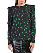 Черная шелковая блуза с принтом &quot;зеленые молнии&quot; Parosh | Фото 8