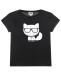 Черная футболка с принтом кошка Choupette Karl Lagerfeld kids | Фото 1