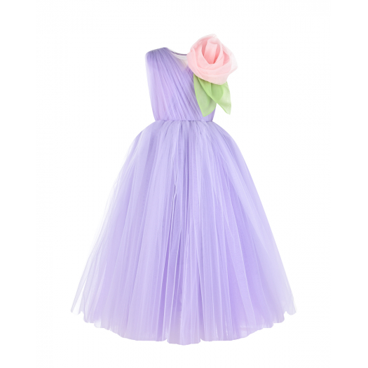 Платье лавандового цвета с объевной розой на плече Sasha Kim | Фото 1
