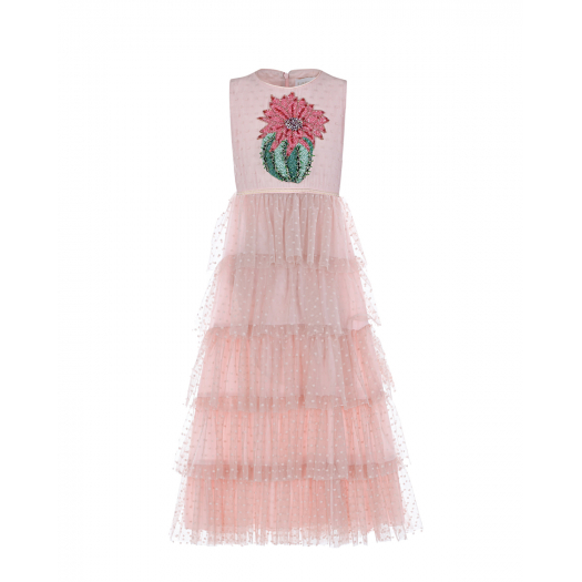 Розовое платье с многоярусной юбкой Eirene | Фото 1