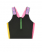 Черный спортивный топ с разноцветными вставками Stella McCartney | Фото 1