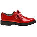 Красные лакированные ботинки с шелковой лентой  | Фото 4