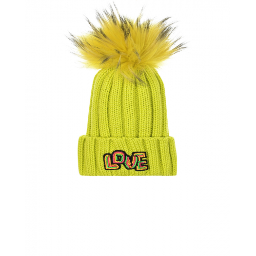 Желтая шапка с помпоном Regina | Фото 1