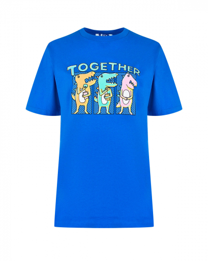 Синяя футболка с надписью &quot;Together&quot;  | Фото 1