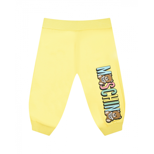 Желтые спортивные брюки с лого Moschino | Фото 1