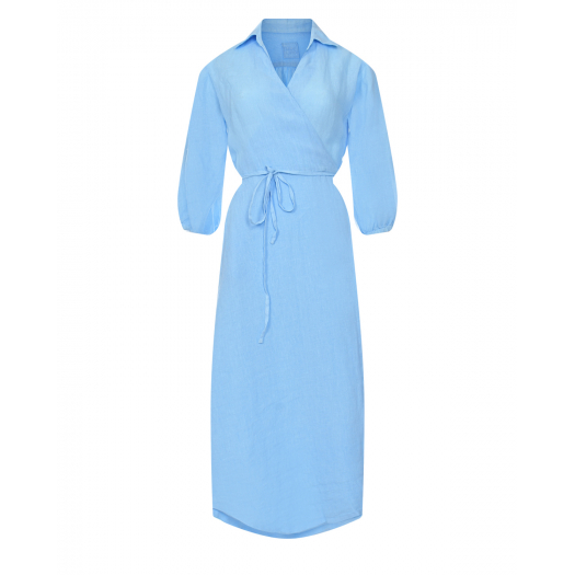 Голубое платье с рукавами 3/4 120% Lino | Фото 1