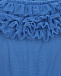 Синее платье с рюшами и поясом с цветами Monnalisa | Фото 5