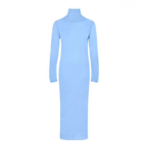Голубое платье-водолазка для беременных из шерсти и кашемира Pietro Brunelli | Фото 1