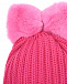 Розовая шапка с бантом из меха Il Trenino | Фото 5