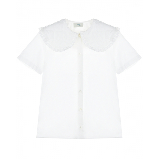 Белая блуза с ажурным воротником Fendi | Фото 1