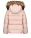 Розовая куртка с отделкой мехом енота IL Gufo | Фото 2