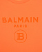 Оранжевая футболка с логотипом в тон Balmain | Фото 3