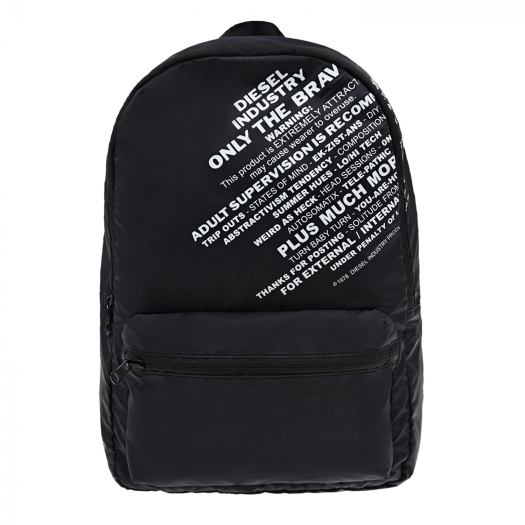 Черный рюкзак с белыми надписями, 37x25x10 см Diesel | Фото 1