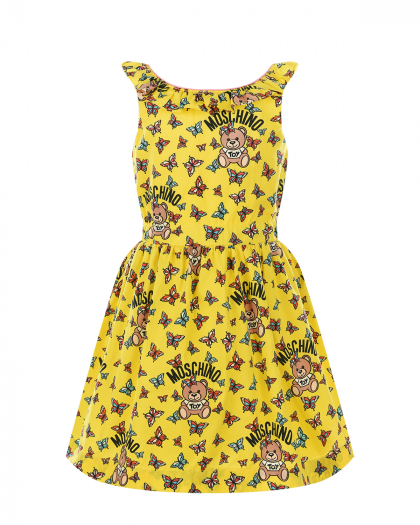 Желтое платье без рукавов Moschino | Фото 1