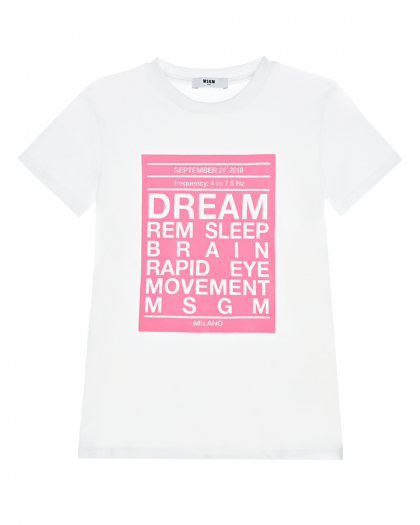 Белая футболка с надписью &quot;Dream&quot; MSGM | Фото 1