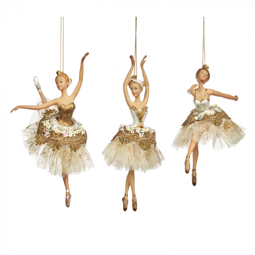 Декор Танцующая Барерина, золото/крем, 19 см, 3 вида в ассортименте, цена за 1 шт. Goodwill | Фото 1
