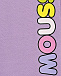 Брюки спортивные разноцветный логотип, фиолетовые Mousse kids | Фото 3