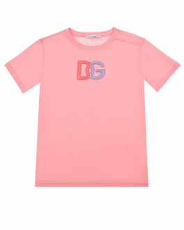Розовая футболка с аппликацией Dolce&Gabbana Розовый, арт. L2JT9P G7A9H F0660 | Фото 1
