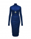 Платье с драпировкой, синее Roberto Cavalli | Фото 1