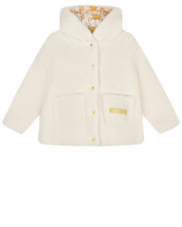 Куртка из эко-меха кремового цвета Moschino Белый, арт. MDS026 LIA08 10063 | Фото 1