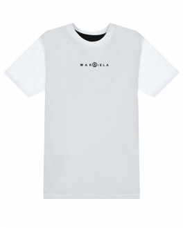Черно-белая футболка с лого MM6 Maison Margiela Белый, арт. M60156 MM040 M6C01 | Фото 1