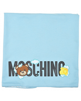 Голубое одеяло с принтом &quot;медвежата&quot;, 71x71 см Moschino Голубой, арт. MVB005 LAB46 40304 | Фото 2
