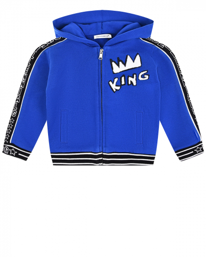 Спортивная куртка с аппликацией &quot;King&quot; и лампасами Dolce&Gabbana | Фото 1