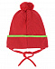 Красная шапка с помпоном и завязками Chobi | Фото 2
