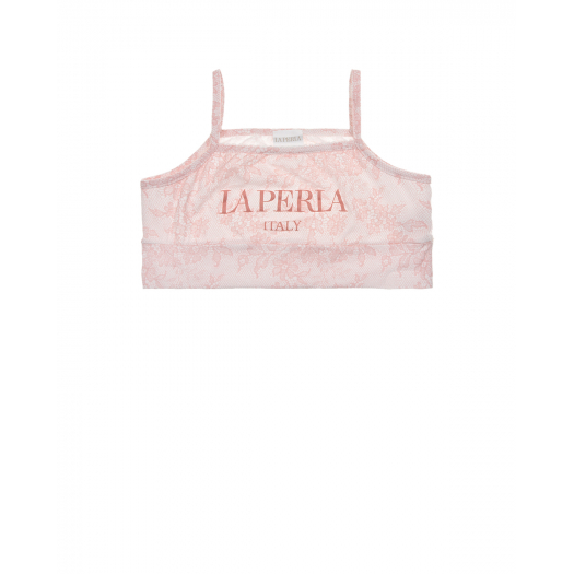 Розовый топ со сплошным цветочным принтом La Perla | Фото 1