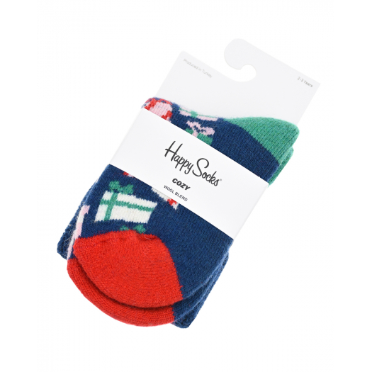 Носки с новогодним принтом Happy Socks | Фото 1