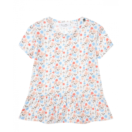 Туника с цветочным принтом Sanetta Kidswear | Фото 1
