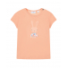 Футболка персикового цвета с принтом &quot;заяц&quot; Sanetta Kidswear | Фото 1