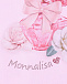 Розовая футболка с принтом &quot;парфюм&quot; Monnalisa | Фото 3