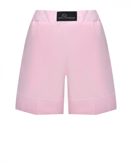 Хлопковые шорты с поясом на резинке, розовые Dan Maralex | Фото 1