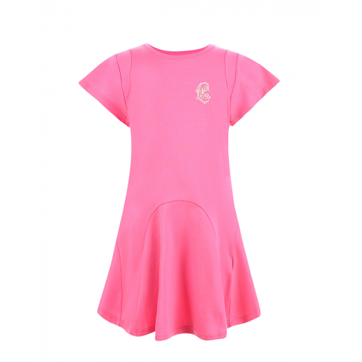 Розовое платье из хлопка с логотипом  | Фото 1