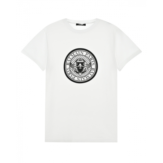 Белая футболка с логотипом Balmain | Фото 1