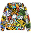 Куртка спортивная с принтом граффити, разноцветная Mousse kids | Фото 2